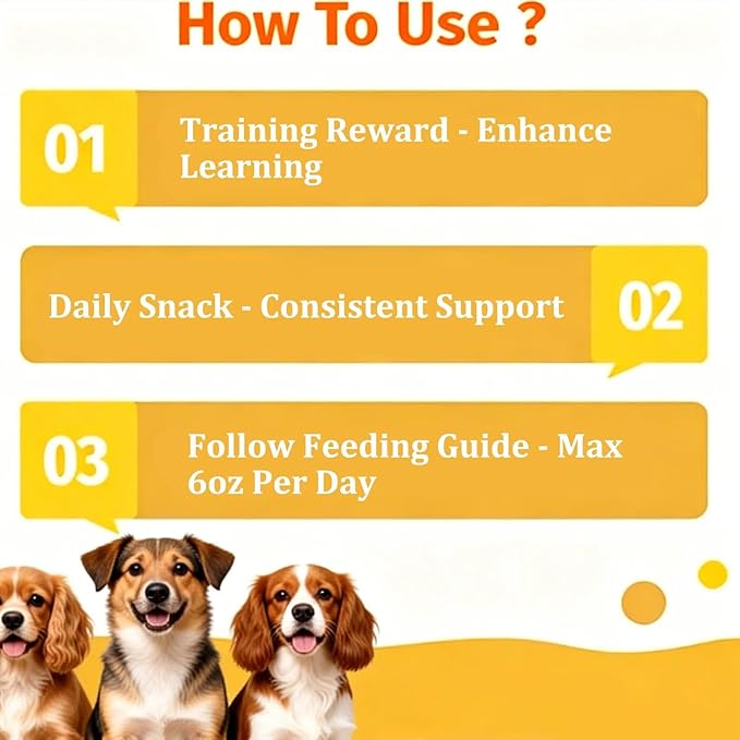 Furever Active Pet Neuro Chewing, Formulated with Organic. Support Brain Health in Dogs, Memory and Alertness, Overall Cognitive Performance, Brain Cell Repair, 60 Chews(1pc)