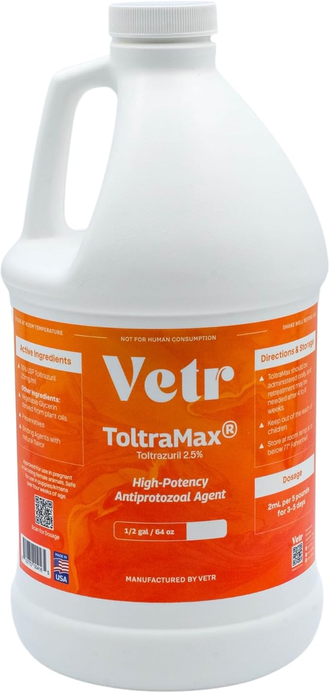 Toltrazuril 2.5% for Horses, Dogs, Cats, 1/2 Gallon, For Non-food chain animals