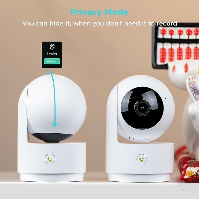 Vicohome 2K Indoor Camera, Plug-in, AI Tracking, Home Security, Pet/Baby Monitor, 360° View Pan/Tilt, Two Way Audio, Night Vision, Easy to Setup, Wi-Fi, Audible Alarm, 180 Days Exchange Policy