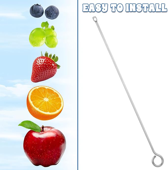 ElevateTech 3Pcs Bird Food Holder, Stainless Steel Small Animal Bird Food Treats Skewer Hanging Vegetable Fruit Feeder Feed Treating Tool Suitable Parrots Cockatoo Cockatiel (Silver)
