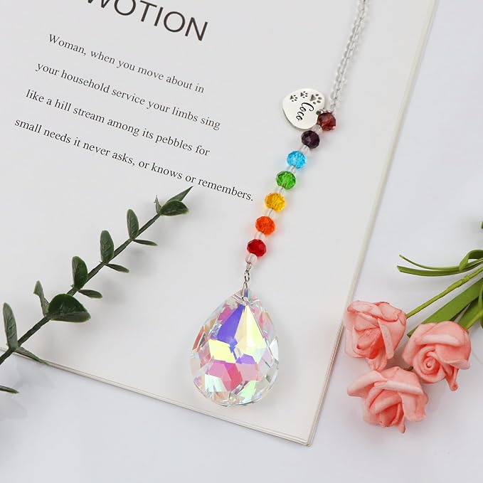 free-space Rainbow Bridge Pets Personalized Crystal Light Catcher Cat/Dog Keepsake Pet Loss Sympathy Gift (Water Drop 1)
