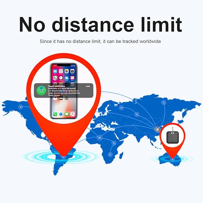 Smart Tracker Tags-2 Pack(iOS Only) Compatible with Apple with 1 Battery,Replaceable Battery,Bluetooth Luggage Smart GPS Tag Works with Apple Find My APP,Item Finders for Dog/Key/Luggage