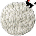 Cat Self-Warming Knitted Bed Mat, Extra-Soft Warm Round Washable Pads Cushions for Indoor Kittens & Kitty Small Pets Cat Trees (White,X-Large)