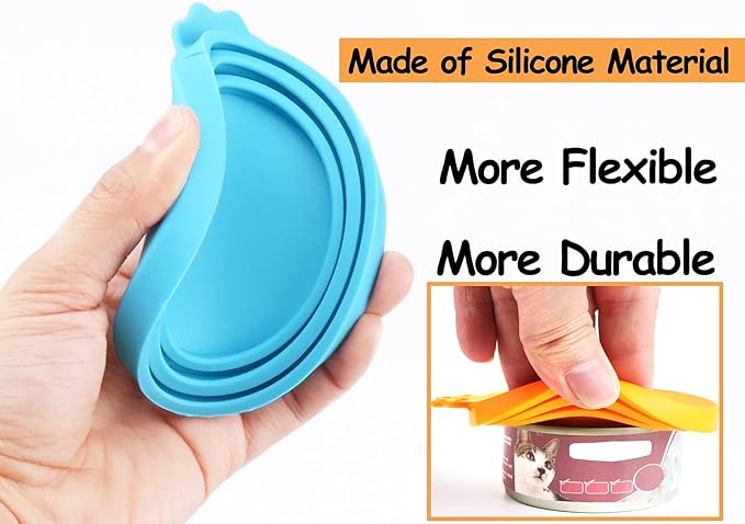 Pet Food Can Covers-Comtim 3 Pack Silicone Can Lids Caps for Dog Cat Wet Food,Universal Size Fit Most Standard Size Canned Dog and Cat Food