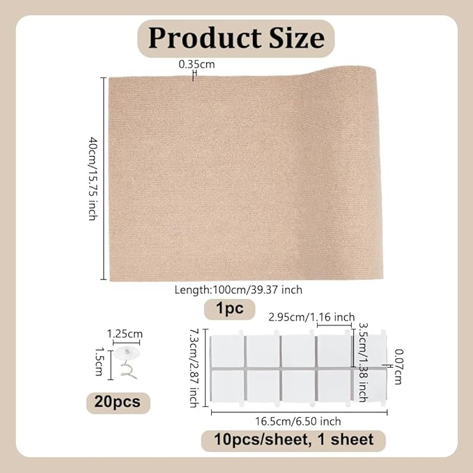 OLYCRAFT Khaki Cat Scratch Couch Furniture Protector 15.7x39.4 Inch Cat Scratch Pad Deterrent Couch Protector from Cats Claws DIY Climbing Cats Scratcher Couchs Protectors for Sofa Post Towers Replace