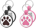 WhoseID Personalized Dog Tag, Laser Engraving QR Code, Silicone Dog ID Tag, Pet Online Profile, Scan QR Code Send Location, Collar Harness Accessories (Medium to Large Breeds - 1.25", Black & Rose)