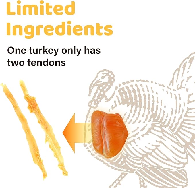 iPaw 10 Pcs Value Pack Turkey Tendons for Dogs, 100% Turkey and US Sourced Raw Material, Hypoallergenic, All Natural Human Grade Puppy Chew, Rawhide Alternative Dog Treats, Ring (Small)