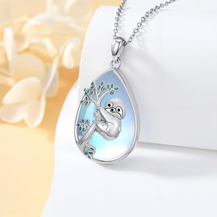 Guinea Pig/Raccoon/Butterfly/Panda/Hummingbird/Giraffe/Rabbit Necklace 925 Sterling Silver Animal Pendant Jewelry Gift for Women Mom