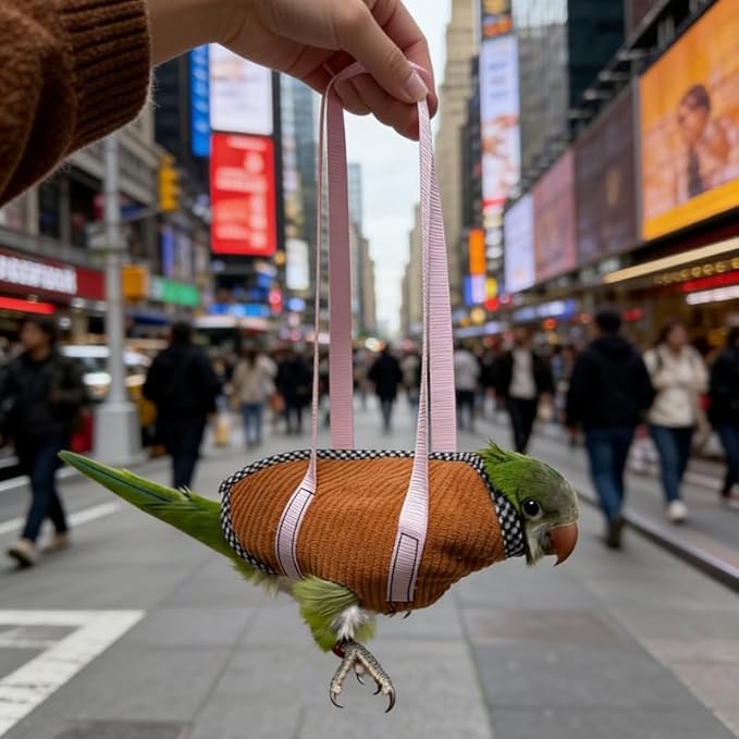 DRESSO Portable Bird Carrier Bag, Escape Resistant Parrot Carrier Bag Harness for Small Medium Parrots, Cockatiel,Green-cheeked Conure, Random Color (Small)