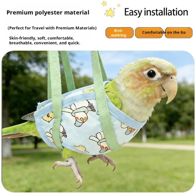 Portable Bird Tote Bags, Small and Medium-Sized Parrot Escape Resistant Tote Bags, Safety Belts, Scratch Resistant Protective Clothing for Daily Outdoor Activities and Nail Trimming (Medium Size)