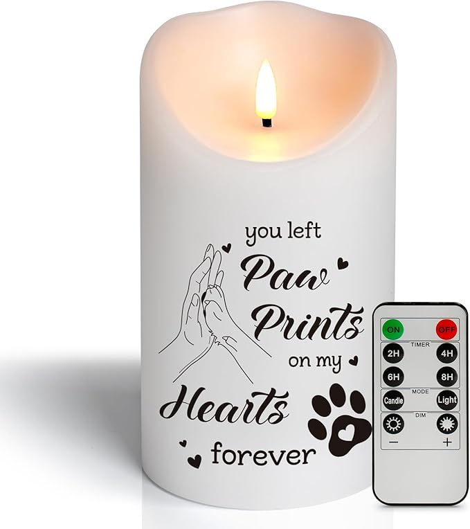 Pet Memorial Gifts for Dogs Cats Loss of Dog Sympathy Gift, Sympathy Candle for Doggie, Condolence Present for Pet Lovers, Friends to Remember Doggie, Marking Bereavement And Grief(4" x 7")