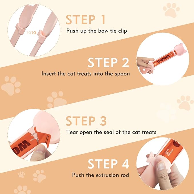 WRW 3 Pcs Cat Treat Spoon, Lickable Cat Treat Spoon Squeeze for Small Pets, Multi-Function Cats Treat Feeder for Licky Treats & Wet Food