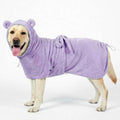 Microfiber Dog Bathrobe Towel Super Absorbent Dog Quick Dry Bathrobe for Puppies, Suitable for Medium and Large Dogs (Purple, XL)