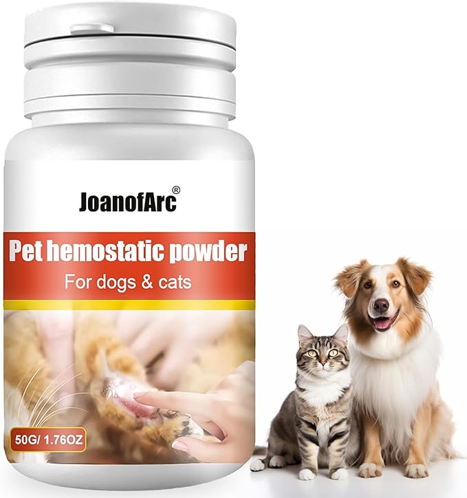 Styptic Powder for Dogs, Quick Stop Bleeding for Dogs Nails, Minor Cuts, Scratches, Blood Stop Powder with Herbal Support, Gentle & Sting-Free, 50g