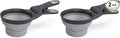 Dexas Pets Collapsible KlipScoop Collapsible Dry Dog Food Scoop and Dog Food Bag Clip, 1 Cup Capacity, Light Gray (PW660432429) (Pack of 2)