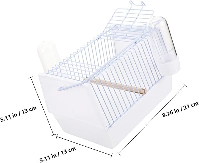 NUOBESTY Portable Parrot Travel Cage with Handle Small Wire Bird Carrier Cage for Outdoor Transport Lightweight for Parrots