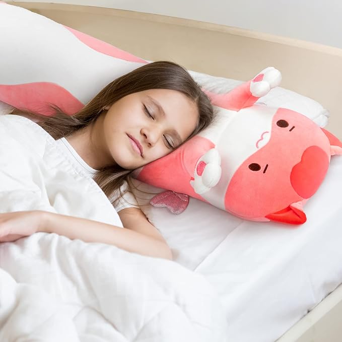 Mewaii Long Cat Plush 5 Sizes, 120% Extra Filling Giant Plushness Kids Body Pillow, Kawaii Cute Pink Cat Stuffed Animals Plushies, Big Long Body Pillow Cat Plush Gift for Girls 36”