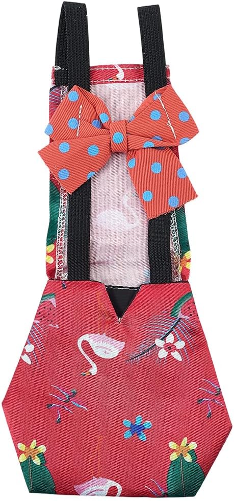 CREATCABIN Adjustable Chicken Diapers Washable Duck Diapers Red Polyester Waterproof Pet Ducking Nappy Poultry Clothes Supplies with Bow Tie for Indoor Chickens Goose Hens Accessories 9.45 x 4.33 Inch