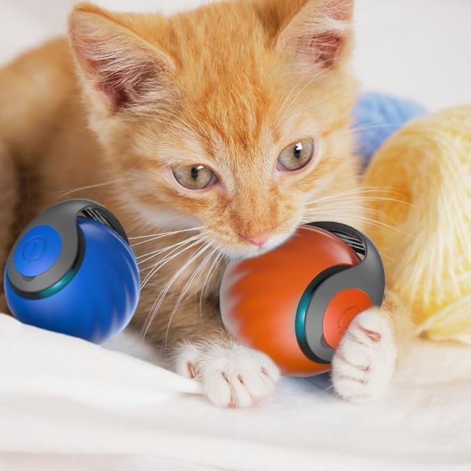 Upgrade Speedy 3.0 Tail Cat Toy, 2026 New Speedy Tail Interactive Cat Toy for Indoor Cats, USB Rechargeable Automatic Moving Smart Cat Toys Ball with Tail Two Speed Adjustment (Orange, 1PC)