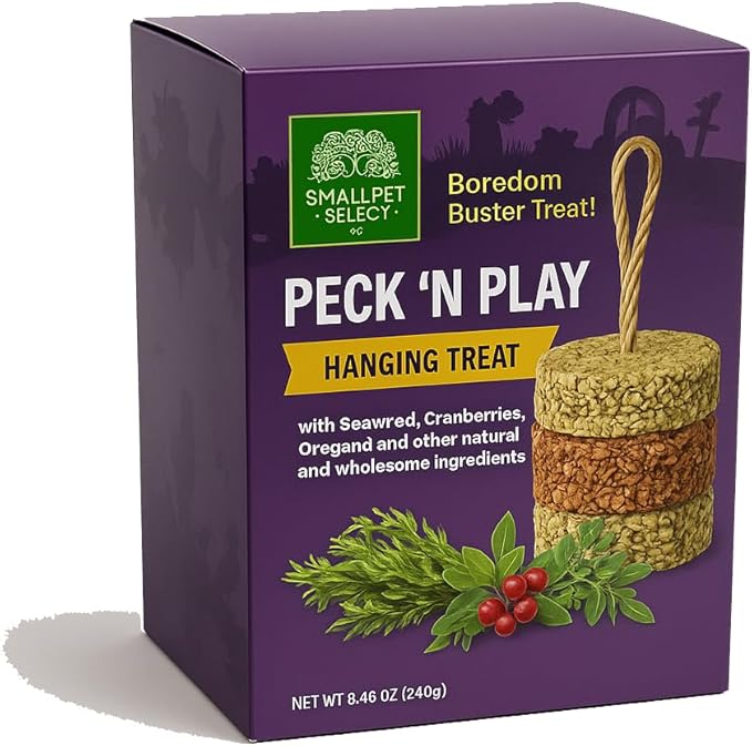Small Pet Select - Peck 'N Play Hanging Treat, All-Natural Nutritious Enrichment Treats for Chickens