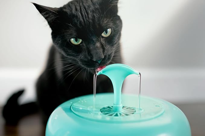 IntelliLeash PURRoducts Purrfect Water Fountain for Cats and Small Dogs with Premium 5-Layer Filter That Lasts Up to Two Months. Splash Free and Tip-Proof Design. Low Water Auto Shut-Off Feature.
