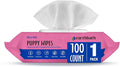 earthbath, Ultra-Mild Wild Cherry Puppy Wipes - Dog Wipes for Paws and Butt, Best Pet Wipes for Dogs & Puppies, Made in USA, Cruelty-Free Dog Cleaning Wipes - 100 Count (1 Pack)