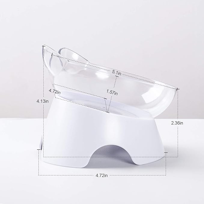 MILIFUN Anti Spill Tilted Cat Food Bowls, Whisker Fatigue Elevated Bowls Set for Cat and Puppy, Pet Bowl Holds About 1 Cup of Pet Food