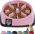 GORILLA GRIP Patented BPA Free Slow Feeder Dog Bowls, Interactive Puzzle Toy for Dogs and Cats Food Training Enrichment, Keeps Pets Busy and Prevents Puppy Overeating, Small Breeds, 1 Cup, Pink