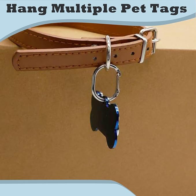 2 PCS Dog Tag Clips, Stainless Steel Quick Clip for Pet & Cat Collar ID Tags Holder | Strong & Durable | Dog License Holder (Silver)