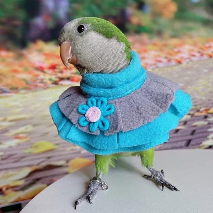 Bird Collar Anti Bite Elizabethan Recovery Cone, Bird Neck Protector for Feather Plucking, Bird Neckwear Full Body Shield, Bird Outdoors Windproof Cape Color Randomly (Macaw)