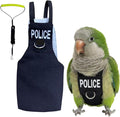 Bird Diaper Flight Suit, Cute Cosplay Parrot Clothes, Easy-to-Wear Washable Nappy, Durable Metal Ring Harness for Cockatiel, Conure, African Grey, Parakeet Outdoor Flying (with Leash,L)