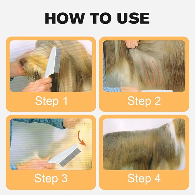 Multifunctional Magic Tear Stain Removal Comb, 2024 New Fine-Tooth Stainless Massage Comb Kit for Small Dogs and Puppies (Blue)