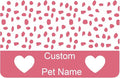 Personalized Cat Dog Bowl Mat - Non-Slip, Waterproof, Custom Pet Mat for Food and Water (Pink Love)