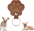 Pet Keychain Refillable Paw Shaped Leather Fur Keepsake Pet Paw Print Dog&Cat Hair Storage Collector (brown)