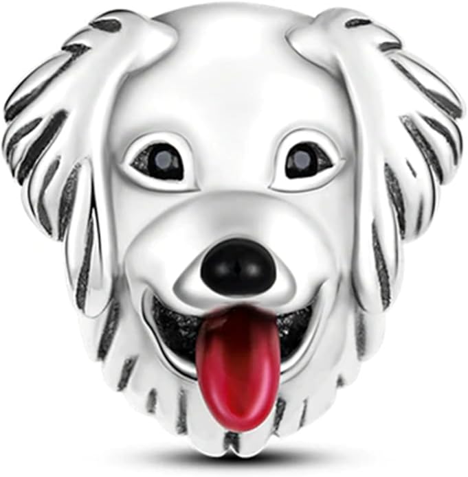 Pet Charm, Cute Dog Charm, Animal Dangle Charm, Sterling Silver Charm, Gift For Women, Friends, Wife, Mother, Christmas, and Halloween, Compatible With Pandora