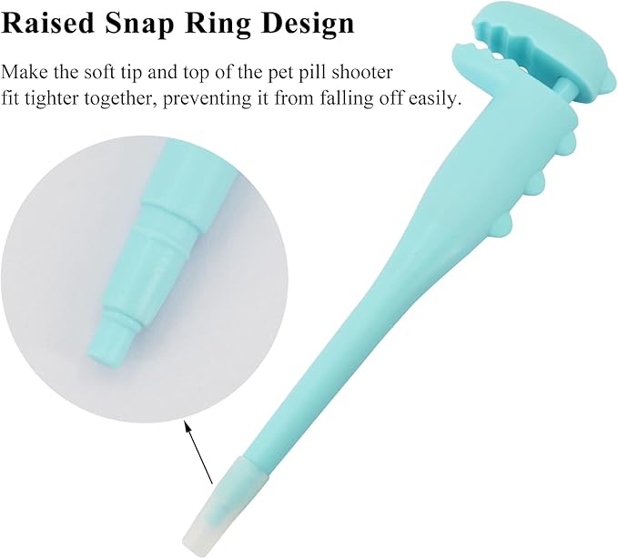 Pet Pill Shooter for Cat, Dog Pill Shooter Cat Pill Gun, Cat Tablet Soft Tip Syringe Pet Medical Feeding Dispenser Tool for Small Animals (Blue)