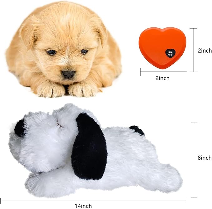 HonourHope Dog Heartbeat Toy for Anxiety Relief, Soft Plush Toy Pet Calming Puppy Behavioral Training Aid Pet Companion Pillow for Puppy Cat Kitty - Dog