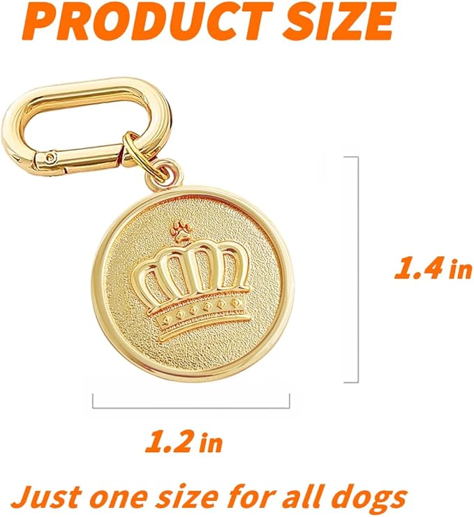 Dogs ID Tags Personalized Double Sided Deep Engraved Cat & Dog Collar Charm Round Shape Frosting Process Silver/Gold Plated