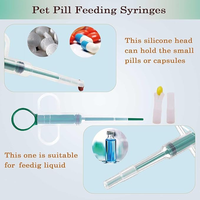 Pet Nurser Feeding Bottle Kits Nursing Bottles Replacement Nipples for Kitten Bottle Nursing Syringes Bulb Cat Pill Shooter Plunger for Dog Cat Newborn Puppies and Small Baby Animals,11 Pack