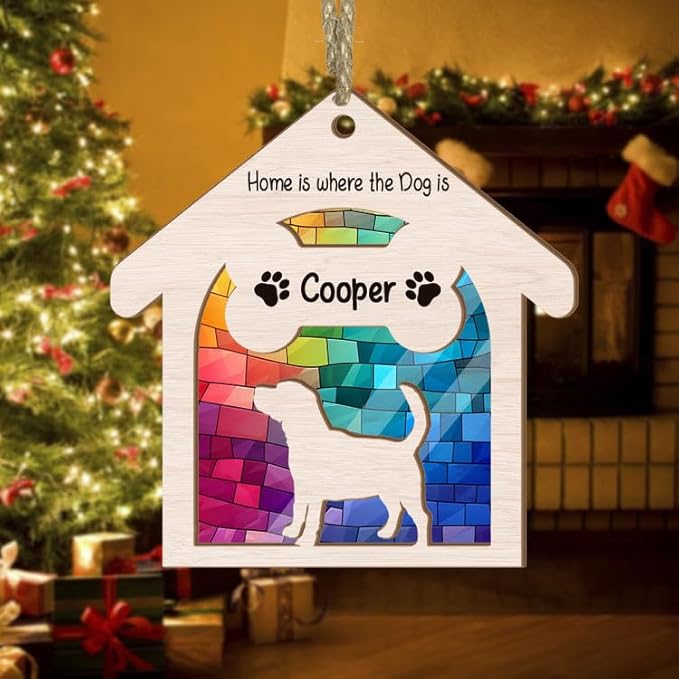 Dog Memorial Glass Ornament, Pet Loss Gifts for Dog Lovers