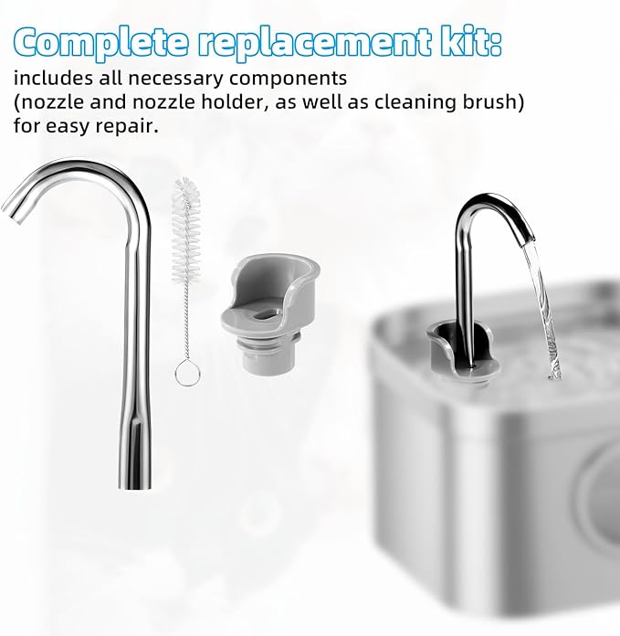 Cat Water Fountain Replacement Accessories Set, Including Spout & Spout Holder Cleaning Brush Practical Maintenance Kit for Pet Drinking Fountain
