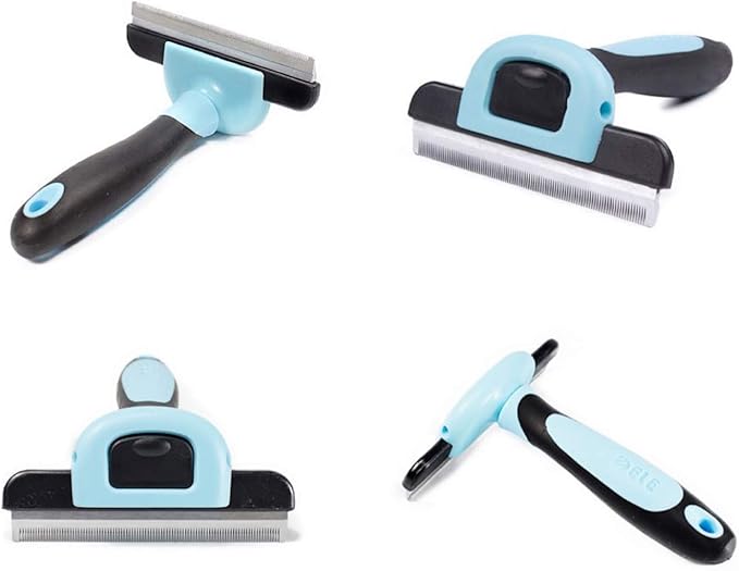 Dog Brush & Cat Hair Shedding Tool with Stainless Steel Trimming Blade-Effective Grooming Tool for Cats Dogs with Short Medium Long Fur, and Reduces Pet Hair Shed by Up to 95%