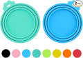 2 Pack Pet Food Can Covers, Silicone Universal Can Lids for Dog & Cat Food, BPA Free, One Fit Most Standard Size Food Cans Teal/Blue