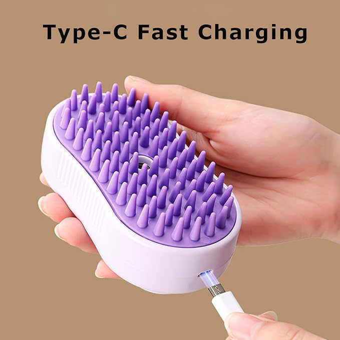 Cat Steam Brush for Shedding, 4 in 1 Cat Grooming Brush for Dogs and Cats, Anti-Static, Massage, Cleaning, Shedding & Combing All In On