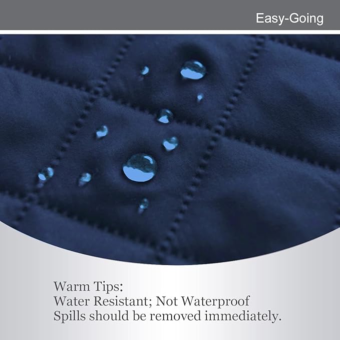 Easy-Going Reversible Loveseat Couch Cover for 2 Cushion Couch Sofa Cover for Dogs Water Resistant Furniture Protector with Foam Sticks Elastic Straps for Pet (Loveseat, Navy/Navy)