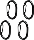 4 PCS Stainless Steel Pet Tag Clips, Strong Quick Clip for Dog & Cat Collar ID Tags Holder (Black)