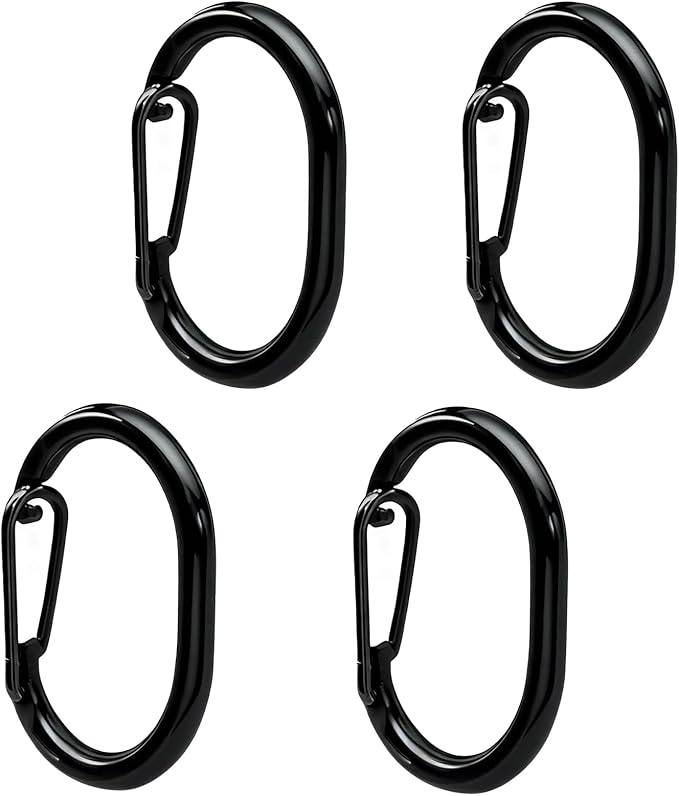 4 PCS Stainless Steel Pet Tag Clips, Strong Quick Clip for Dog & Cat Collar ID Tags Holder (Black)
