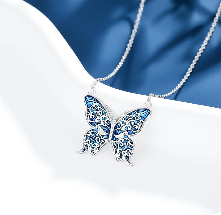 Guinea Pig/Raccoon/Butterfly/Panda/Hummingbird/Giraffe/Rabbit Necklace 925 Sterling Silver Animal Pendant Jewelry Gift for Women Mom