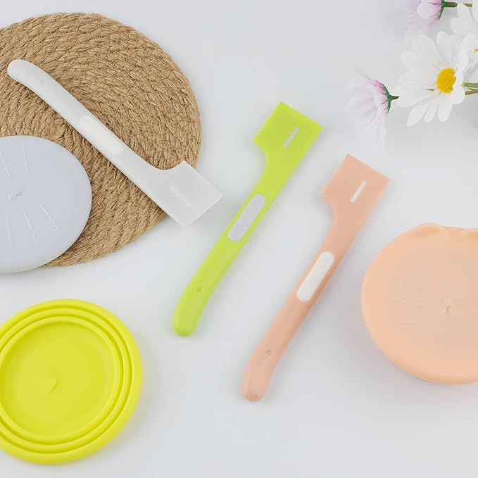 KALAMANDA 6 PCS Pet Food Can Cover Lids with Mixing Spoon for Dogs and Cats, Universal Silicone Can Lids for Dog and Cat Food, Canned Mixing Spoon for Wet Food
