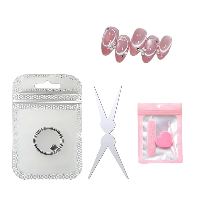 Ring Magnet for Nails, New Ring-Shaped Cat Eye Magnet for Nails, Cat Eye Nail Art Magnet Tool, Portable Hollow Circular Cat Eye for Home DIY (1 pcs)